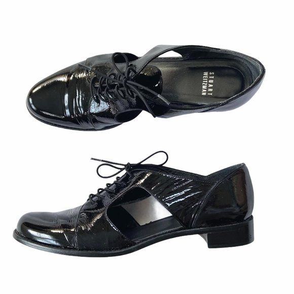 Stuart Weitzman Shoes - Stuart Weitzman Patent Leather Cut-Out Oxfords